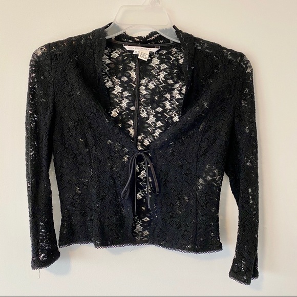 Black Lace Evening Bolero Cardigan Jacket - Picture 1 of 2